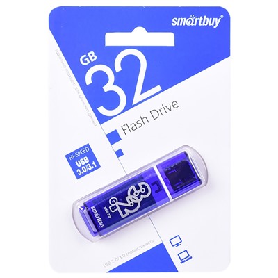 Флэш накопитель USB 32 Гб Smart Buy Glossy 3.0 (dark blue)
