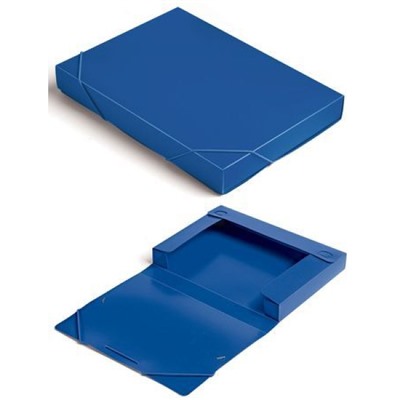 Папка-короб на резинке А4 -BA40/07BLUE пластиковый 0,7мм синий, корешок 40мм (816206) Бюрократ