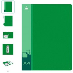 Папка с боковым зажимом пластиковая -PZ07CGREEN 0.7мм зеленая с карманом (816855) Бюрократ