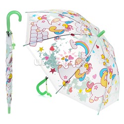 Зонт детский "Страна единорогов" (50см.) зеленый