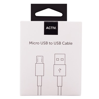 Кабель USB - micro USB Activ Clean Line (повр. уп)  100см 1,5A  (white)