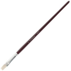 Кисть щетина художественная №12 плоская AF15-012-12 длинная ручка, пропитанная лаком ARTформат
