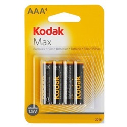 Батарейка AAA Kodak LR03 MAX (4-BL) (40/200/32000)