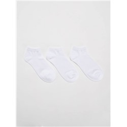 Упаковка с тремя парами коротких носков Чисто-белый