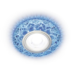 Встраиваемый точечный светильник со светодиодной лентой S299 BL хром/голубой хрусталь/MR16+3W(LED COLD)