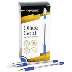 Ручка шариковая масляная 0.5мм "Office Gold" синяя OPR04-03-B inФОРМАТ