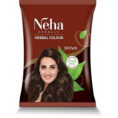 Neha Herbals Herbal Colour Brown 20g*10pcs / Травяной Цвет Краска для Волос (Коричневый) 20г*10 Пачек