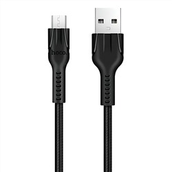Кабель USB - micro USB Hoco U31 (повр. уп)  120см 2,4A  (black)