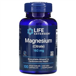 Life Extension, магний, 160 мг, 100 вегетарианских капсул