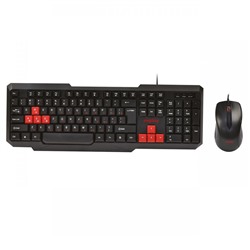 Проводной набор Smart Buy SBC-230346-KR ONE мембранная клавиатура+мышь (black/red)