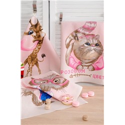 Набор полотенец для кухни Розовый кот (Розовый)