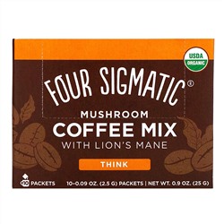 Four Sigmatic, смесь грибного кофе с ежовиком гребенчатых, 10 пакетиков по 2,5 г (0,09 унции) каждый