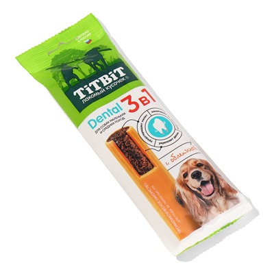 ДЕНТАЛ 3в1 с облепихой для собак Titbit для мелких и средних пород, 110 г