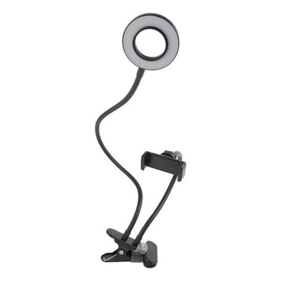 Кольцевая LED лампа Professional Live Stream с гибким держателем, 9 см