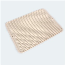 Силиконовый коврик для сушки посуды Joy Home, 40х30 см, светло-бежевый