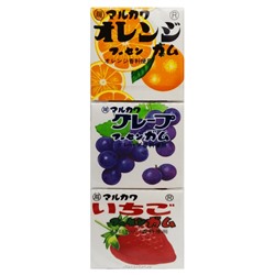 Жевательная резинка Ассорти(клубника, виноград, апельсин) Marukawa, Япония 3 шт Акция