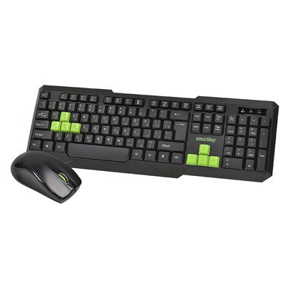 Беспроводной набор Smart Buy SBC-230346AG-KN ONE мембранная клавиатура+мышь (black/green)