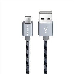 Кабель USB - micro USB Borofone BX24 Ring (повр. уп)  100см 2,4A  (metal grey)