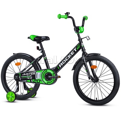 Велосипед 20" Rocket Juster, цвет черно/зеленый