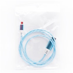 Кабель USB - micro USB - Luminous  100см 2A  (blue)