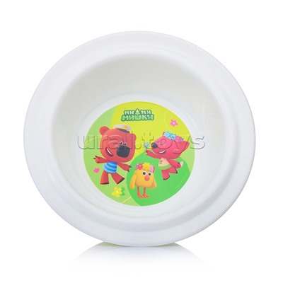 Тарелка детская глубокая на присосе с декором "Ми-ми-мишки" (зеленый)