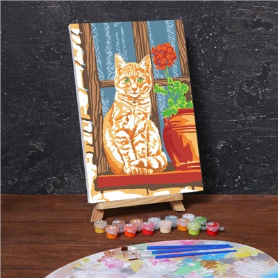 Картина по номерам на холсте с подрамником «Рыжий кот» 20х30 см
