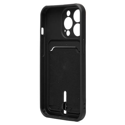 Чехол-накладка - SC304 с картхолдером для "Apple iPhone 13 Pro" (black) (208487)