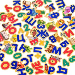 Деревянная азбука + цифры и знаки на магнитах