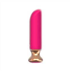 Розовый перезаряжаемый мини-вибратор - 12 см.