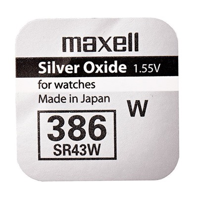 Элемент серебряно-цинковый Maxell 386, SR43W (10) (100)