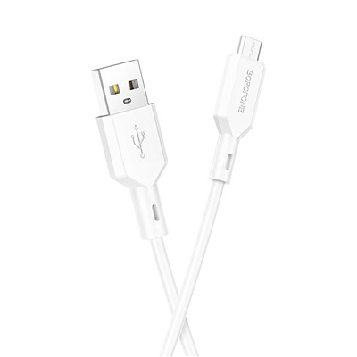 Кабель USB - micro USB Borofone BX70 (повр. уп)  100см 2,4A  (white)