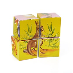 Кубик-картон (4 шт.) "Веселый зоопарк"