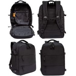 Рюкзак молодежный RQ-405-1/1 черный 29х42х16 см GRIZZLY