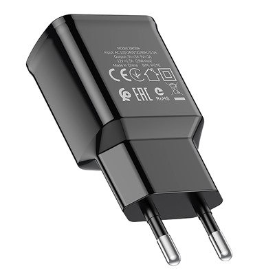 Адаптер Сетевой с кабелем Borofone BA59A Heavenly QC3.0 (повр.уп) USB 3A/18W (USB/Type-C) (black)