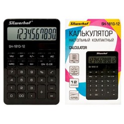Калькулятор 12 разрядов SH-1810-12 черный (1789271) SILWERHOF