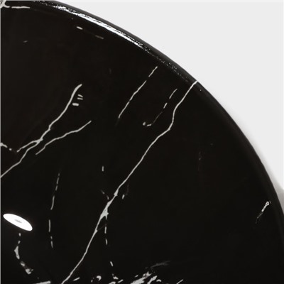 Салатник стеклянный Доляна «Марбл чёрный», 740 мл, 18×4,5 см