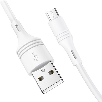 Кабель USB - micro USB Borofone BX43 CoolJoy (повр. уп)  100см 2,4A  (white)