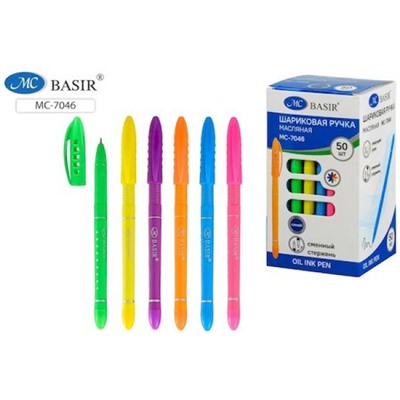 Ручка шариковая масляная 0.7мм МС-7046 синяя Basir