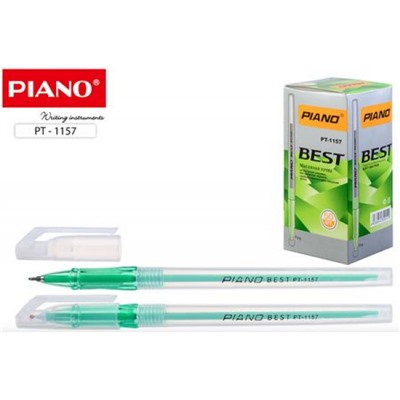 Ручка шариковая масляная PT-1157 "Piano BEST" 0,5 мм зеленая  Piano