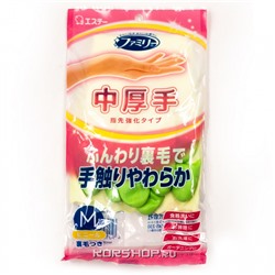 Толстые хозяйственные перчатки из ПВХ с хлопковым покрытием зеленые Antiviral S.T. Corp (размер М), Япония Акция