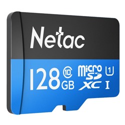 Карта флэш-памяти MicroSD 128 Гб Netac P500  Standard  UHS-I (90 Mb/s) без адаптера (Class 1class 10)