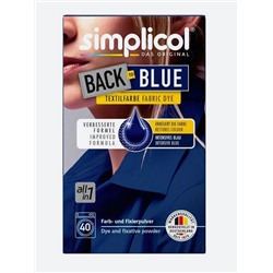 Краска для текстиля Simplicol ВACK TO BLUE Тёмно-Синяя краска для восстановления цвета Синей одежды 400 г., 2513