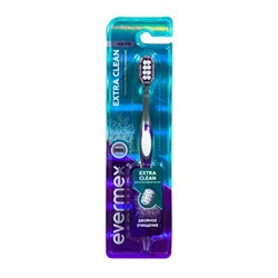 Зубная щетка Evermex Extra Clean, средней жесткости, фиолетовая