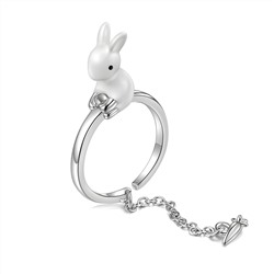 Безразмерное кольцо "Кролик", Crystal Shik