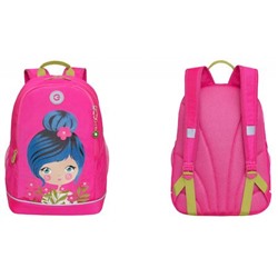 Рюкзак школьный RG-363-3/2 "Девочка" розовый 28х38х18 см GRIZZLY