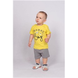 Комплект для мальчика (футболка_шорты) 42107 (М) (Желтый/серый)
