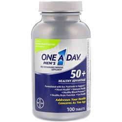 One-A-Day, Men's 50+, Healthy Advantage, мультивитаминная/мультиминеральная добавка, 100 таблеток