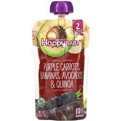 Happy Family Organics, Happy Baby, Stage 2, Purple Carrots, Bananas, Avocados & Quinoa, 4 oz (113 g)