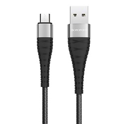 Кабель USB - micro USB Borofone BX32 Munificent  100см 2,4A  (black)