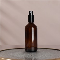 Бутылочка для хранения, с распылителем, 100 мл, цвет коричневый/чёрный